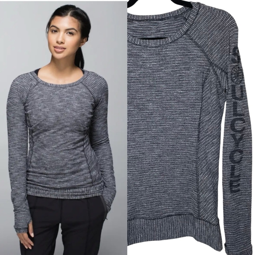 lululemon SoulCycle‎ Race Your Pace Long Sleeve Rulu Pique Black